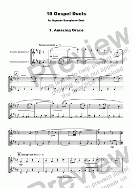 page one of 10 Gospel Duets for Soprano Saxophone