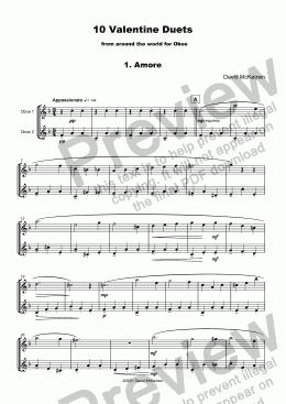 page one of 10 Valentine Duets for Oboe