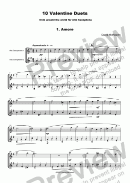 page one of 10 Valentine Duets for Alto Saxophone