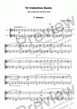 page one of 10 Valentine Duets for Viola
