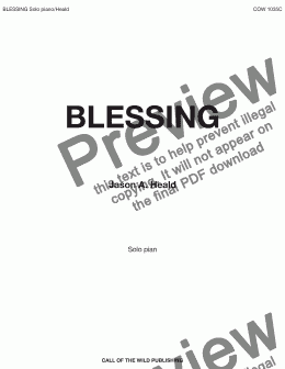 page one of Blessing 