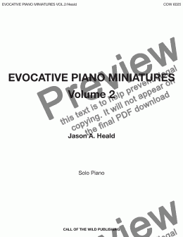 page one of Evocative Piano Miniatures Vol 2