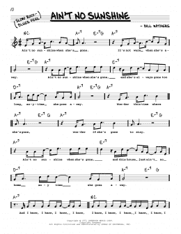 page one of Ain't No Sunshine (Real Book – Melody & Chords)