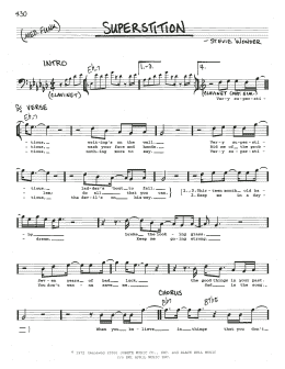 page one of Superstition (Real Book – Melody & Chords)
