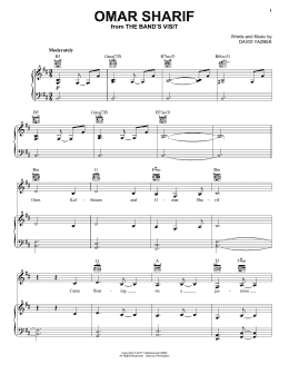 page one of Omar Sharif (from The Band's Visit) (Piano, Vocal & Guitar Chords (Right-Hand Melody))