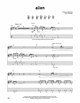 page one of Alien (Guitar Tab)
