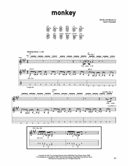 page one of Monkey (Guitar Tab)