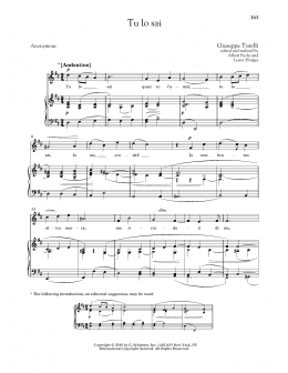 page one of Tu Lo Sai (Piano & Vocal)