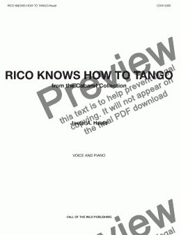 page one of Rico Knows How to Tango