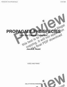 page one of Propagate the Species