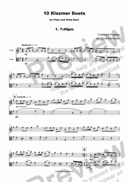 page one of 10 Klezmer Duets for Flute and Viola
