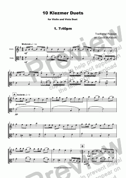 page one of 10 Klezmer Duets for Violin and Viola