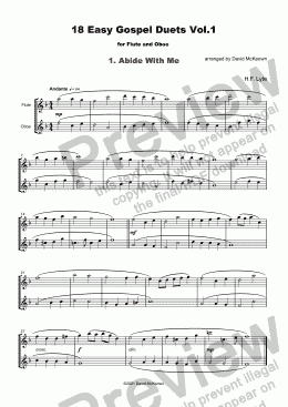 page one of 18 Easy Gospel Duets Vol.1 for Flute and Oboe