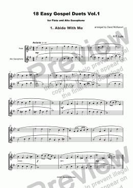 page one of 18 Easy Gospel Duets Vol.1 for Flute and Alto Saxophone