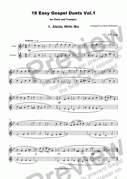 page one of 18 Easy Gospel Duets Vol.1 for Flute and Trumpet