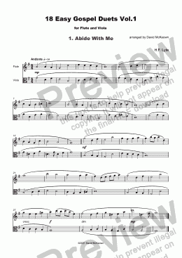page one of 18 Easy Gospel Duets Vol.1 for Flute and Viola