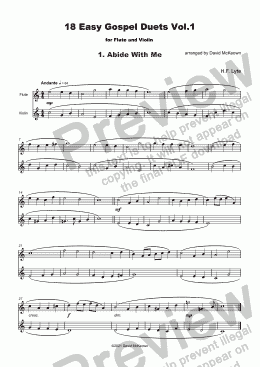 page one of 18 Easy Gospel Duets Vol.1 for Flute and Violin