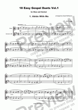 page one of 18 Easy Gospel Duets Vol.1 for Oboe and Clarinet