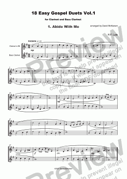 page one of 18 Easy Gospel Duets Vol.1 for Clarinet and Alto Clarinet
