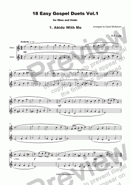 page one of 18 Easy Gospel Duets Vol.1 for Oboe and Violin