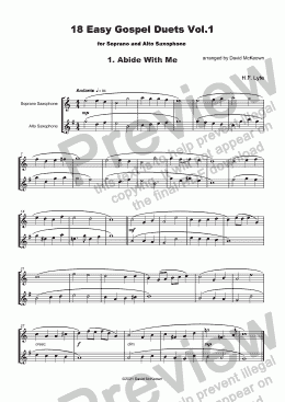 page one of 18 Easy Gospel Duets Vol.1 for Soprano and Alto Saxophone