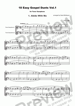page one of 18 Easy Gospel Duets Vol.1 for Tenor Saxophone