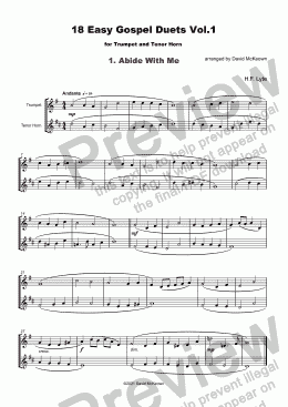page one of 18 Easy Gospel Duets Vol.1 for Trumpet and Tenor Horn