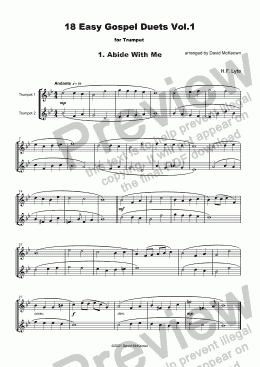 page one of 18 Easy Gospel Duets Vol.1 for Trumpet