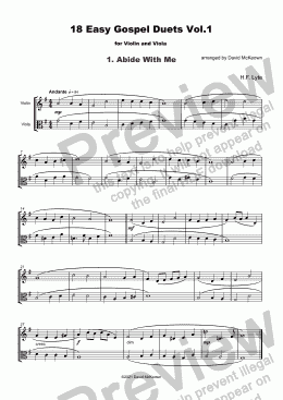 page one of 18 Easy Gospel Duets Vol.1 for Violin and Viola
