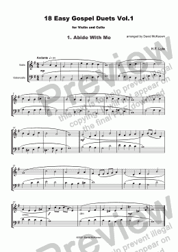 page one of 18 Easy Gospel Duets Vol.1 for Violin and Cello
