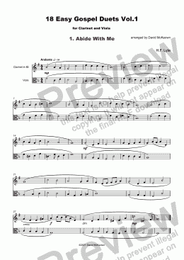 page one of 18 Easy Gospel Duets Vol.1 for Clarinet and Viola