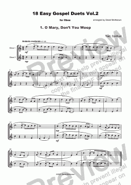 page one of 18 Easy Gospel Duets Vol.2 for Oboe