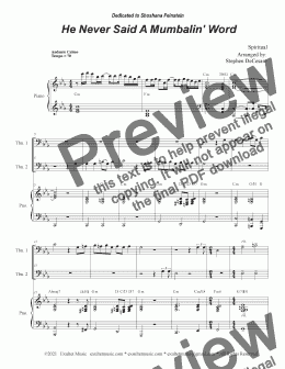 page one of He Never Said A Mumbalin' Word (Trombone Duet)