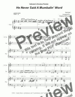 page one of He Never Said A Mumbalin' Word (Duet for Bb-Trumpet and French Horn)