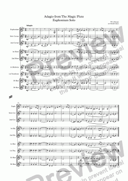 page one of Adagio from The Magic Flute Euphonium Solo