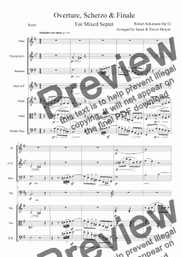 page one of Overture, Scherzo & Finale - Schumann - Mixed Septet - Score