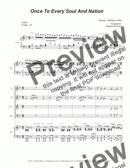 page one of Once To Every Soul And Nation (Woodwind Quartet and Piano)