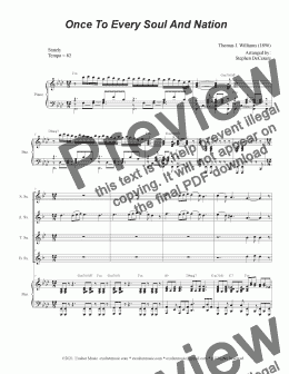page one of Once To Every Soul And Nation (Saxophone Quartet and Piano)