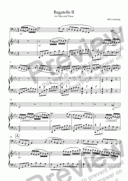 page one of "Bagatelle II" for Tuba & Piano