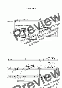 page one of Bridge - Melodie for Tenor Saxophone & Piano.