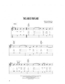 page one of This Land Is Your Land (Easy Ukulele Tab)