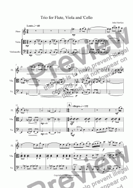 page one of Trio for Flute, Viola and 'Cello