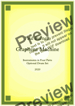 page one of Graphene Machine, for instruments in four parts with optional drum set - Score and Parts