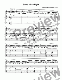 page one of Rimsky - Korsakoff - The Flight of the Bumblebee (Dokshizer) for trumpet Bb & piano