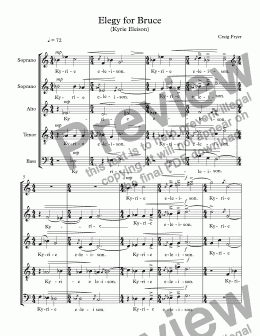 page one of Elegy for Bruce (Kyrie Eleison)