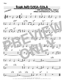 page one of Rum And Coca-Cola (Real Book – Melody & Chords)
