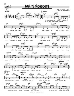 page one of Ain't Nobody (Real Book – Melody & Chords)