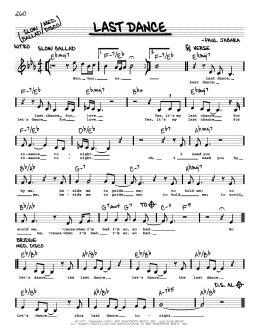 page one of Last Dance (Real Book – Melody & Chords)
