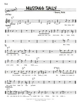 page one of Mustang Sally (Real Book – Melody & Chords)