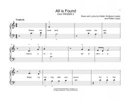 page one of All Is Found (from Disney's Frozen 2) (Educational Piano)